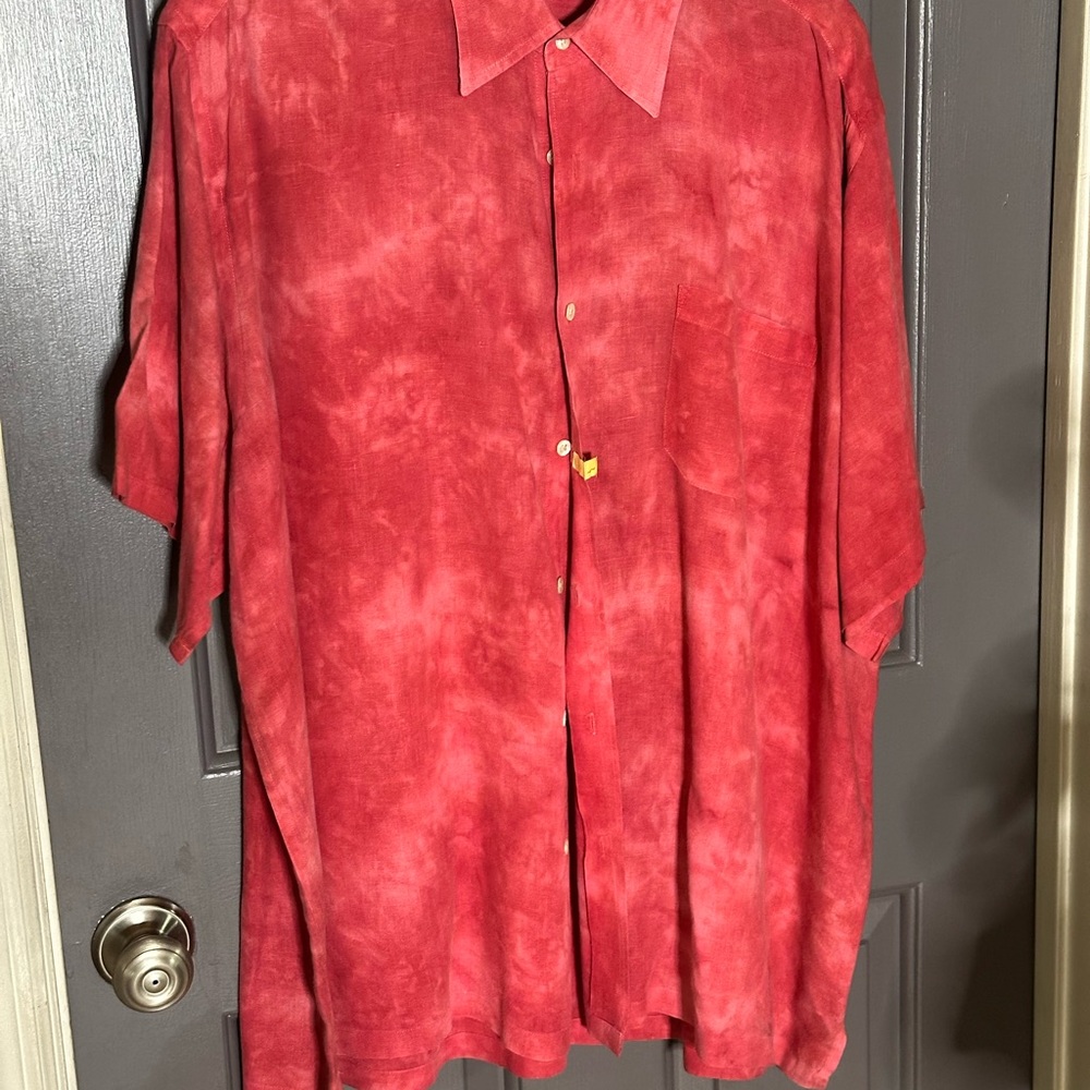 Vibrant Red Tie-Dye Shirt